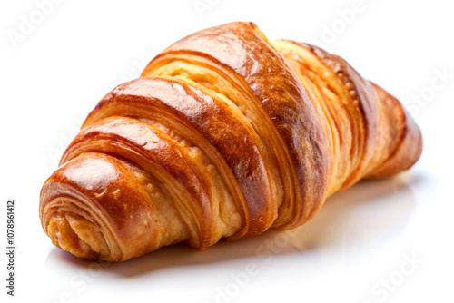 Delicious croissant, on white background