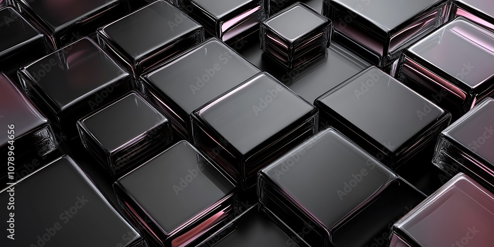 a close up of a bunch of black and pink boxes a close up of a bunch of black and pink boxes