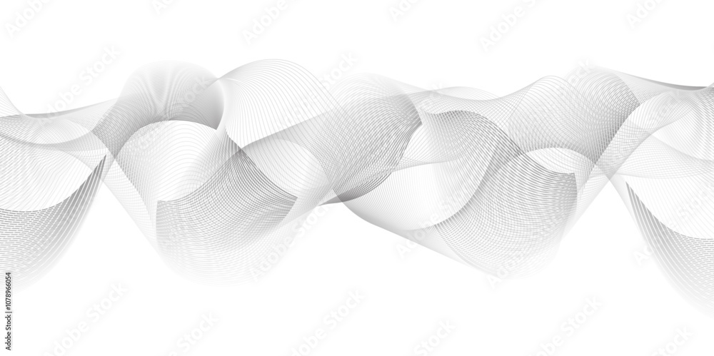 Title: Abstract wave element for design. Digital frequency. Elegant abstract smooth swoosh speed gray wave modern stream. art background. Vector illustration. Wave with lines created using blend.
Title: Abstract wave element for design. Digital frequency. Elegant abstract smooth swoosh speed gray wave modern stream. art background. Vector illustration. Wave with lines created using blend.