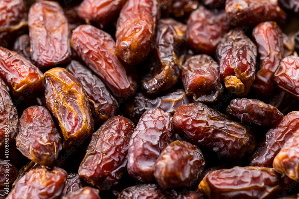 Dried date fruits in a group Dried date fruits in a group