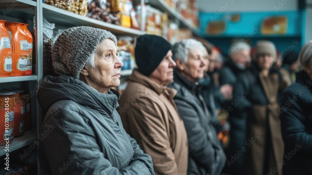 Community Solidarity at Local Food Bank in Winter. Generative ai Community Solidarity at Local Food Bank in Winter. Generative ai