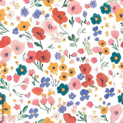 a close up of a colorful floral pattern on a white background