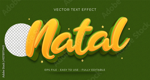 vector 3d text effect natal merry christmas label for compositions natal in brazil 04