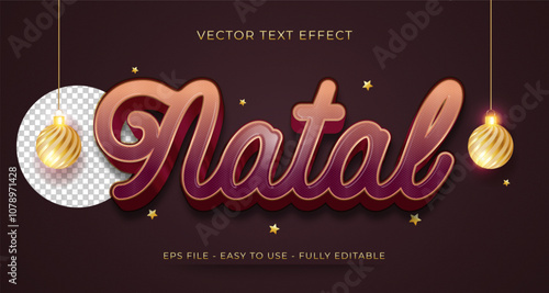 vector 3d text effect natal merry christmas label for compositions natal in brazil 07