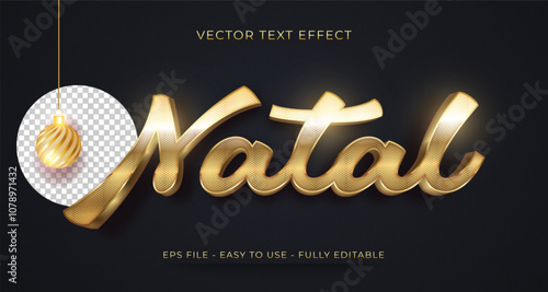vector 3d text effect natal merry christmas label for compositions natal in brazil 08