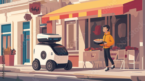 food delivery robot delivers food products
