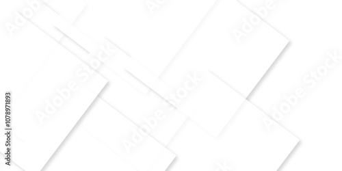 Modern white and gray technology concept diamond triangle geometric line background. Creative design with white boxes and 3d white rectangle business card. soft shadows as pattern, top view. squares.