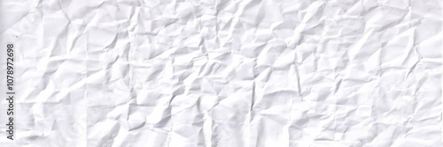 White clean crumpled paper background. Horizontal crumpled empty paper template for posters and banners. Vector illustration