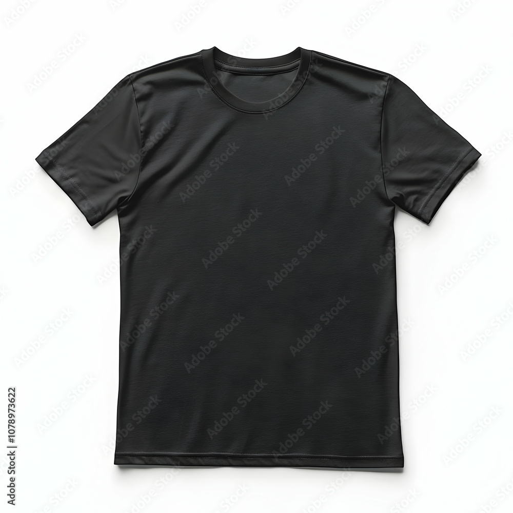Black T-shirt mock up on white background, blank t-shirt design template. Black T-shirt mock up on white background, blank t-shirt design template.