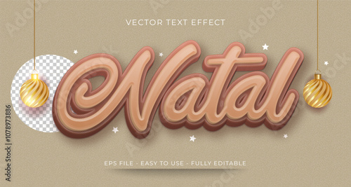 vector 3d text effect natal merry christmas label for compositions natal in brazil 11