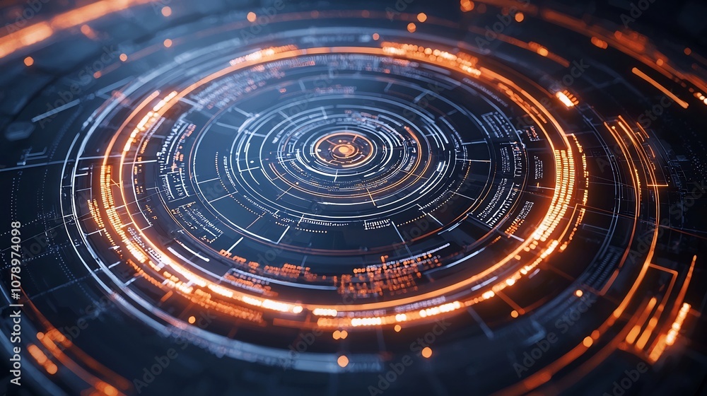 Rotating Radar Chart Depicting Dynamic Data Analysis in Futuristic Digital Interface Rotating Radar Chart Depicting Dynamic Data Analysis in Futuristic Digital Interface