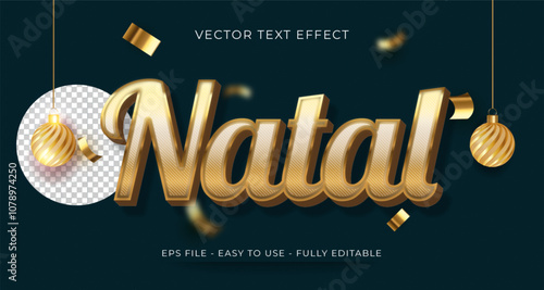 vector 3d text effect natal merry christmas label for compositions natal in brazil 14