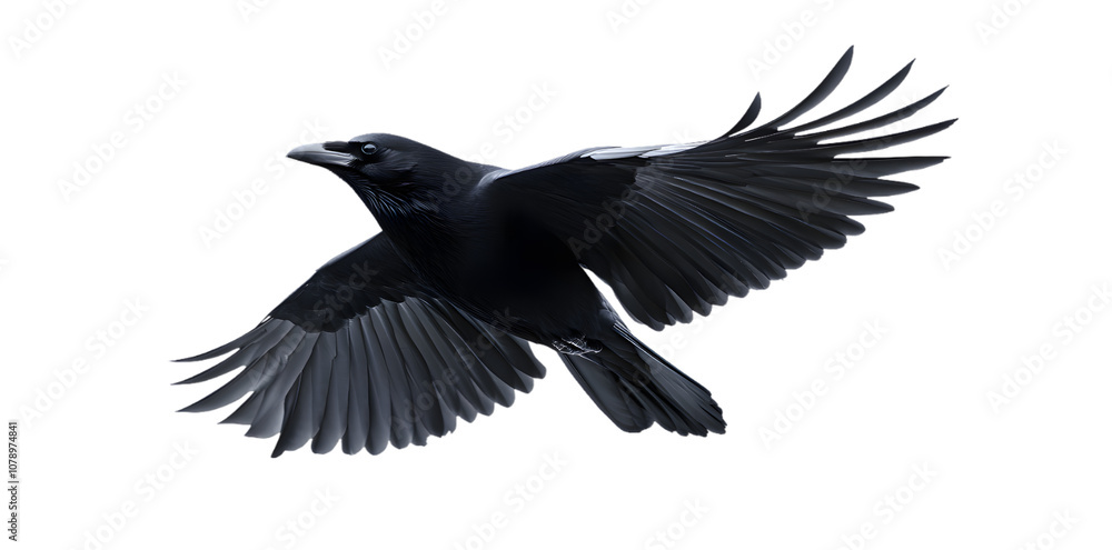 Obraz premium Black crow isolated on transparent background