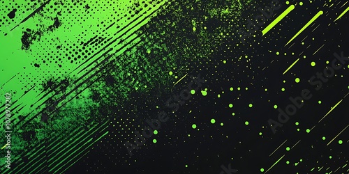 a close up of a green and black background with dots