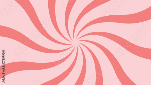 Candy color sunburst background. Red cream sunbeams design wallpaper. Spinning lines for template, banner, poster, flyer.