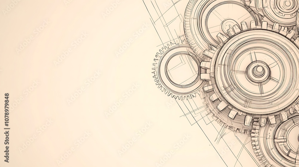 Abstract gear design on a beige background. Abstract gear design on a beige background.