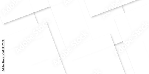 Modern white and gray technology concept diamond triangle geometric line background. Creative design with white boxes and 3d white rectangle business card. soft shadows as pattern, top view. squares.