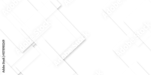 Modern white and gray technology concept diamond triangle geometric line background. Creative design with white boxes and 3d white rectangle business card. soft shadows as pattern, top view. squares.