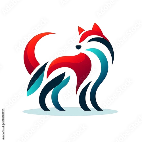 Wallpaper Mural Simple and minimalist logo of a colorful wolf. Torontodigital.ca