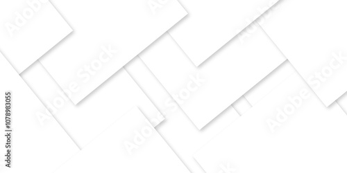 Modern white and gray technology concept diamond triangle geometric line background. Creative design with white boxes and 3d white rectangle business card. soft shadows as pattern, top view. squares.