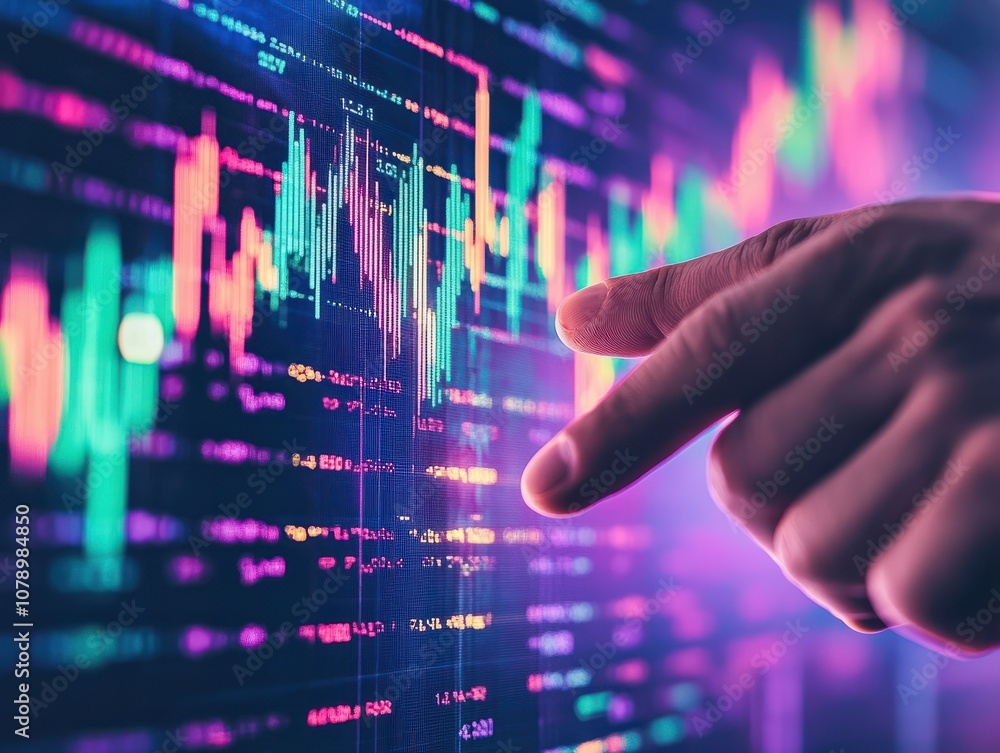Businessman hand pointing finger to growth success finance business chart of metaverse technology financial graph investment diagram on analysis stock market background with digital economy exchange. Businessman hand pointing finger to growth success finance business chart of metaverse technology financial graph investment diagram on analysis stock market background with digital economy exchange.