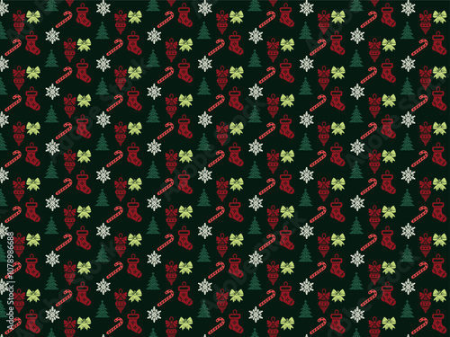 Shameless Pattern Christmas ornaments vector illustration colorful silhouette design