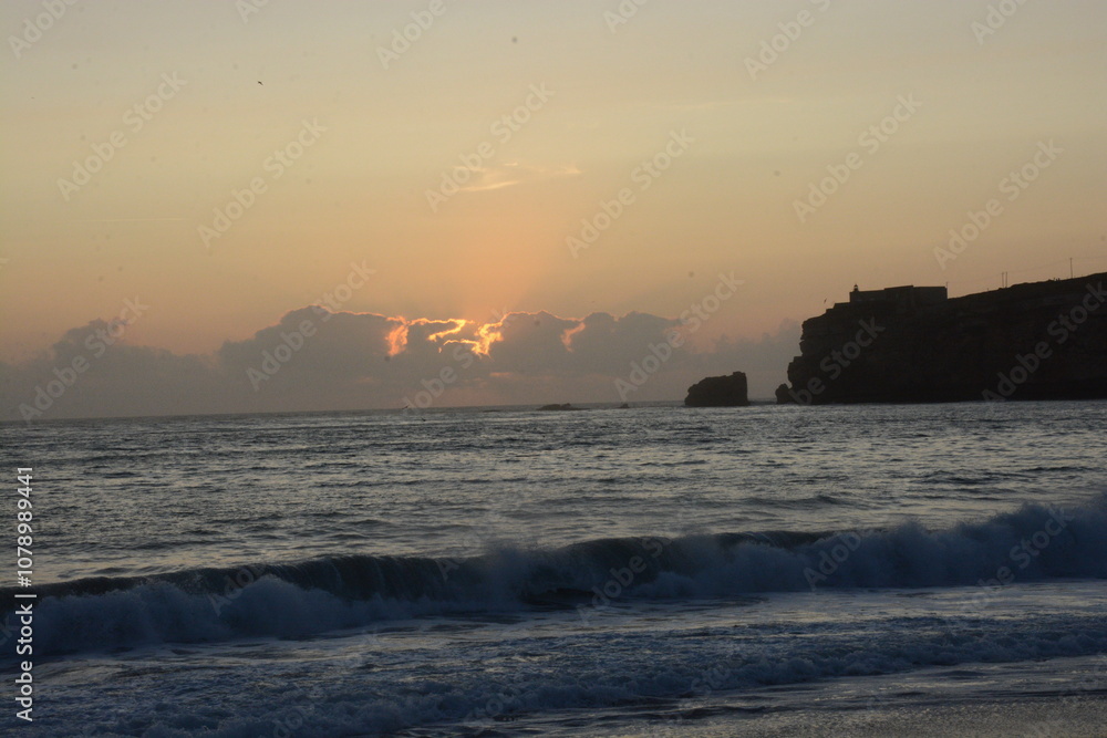 Golden Sunset Over the Cliffs of Portugal's Coastline Golden Sunset Over the Cliffs of Portugal's Coastline