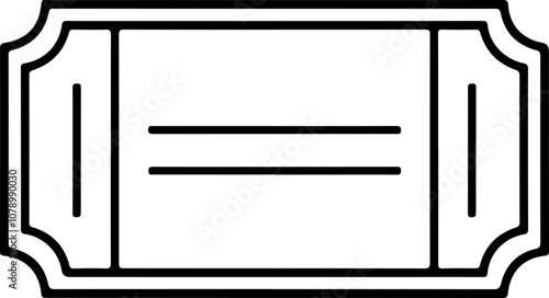 Minimalist Vector Illustration of a Blank Ticket - Ideal for Events and Promotions