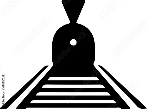 Vector Art of a Train with Tracks in Minimalist Style: Ideal for Transportation Themes