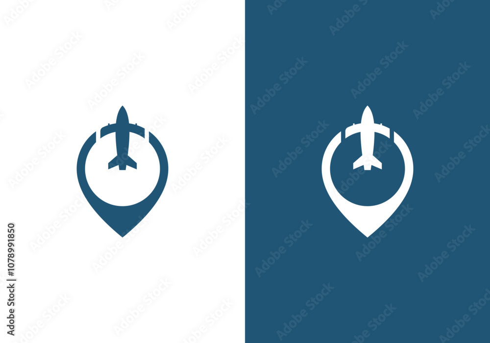 flight path map logo design template, vector illustration of location point icon and airplane flight route map flight path map logo design template, vector illustration of location point icon and airplane flight route map