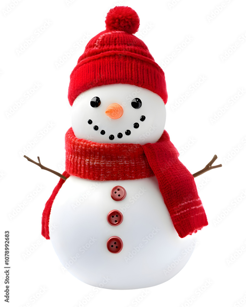 Cute snowman isolated on transparent background Cute snowman isolated on transparent background