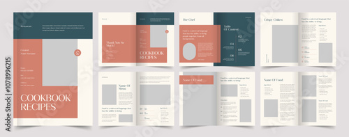 Cookbook Layout, Recipe Book Template, Brochure Design