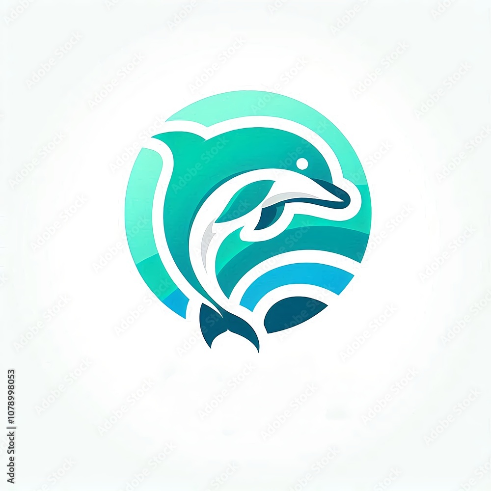 Modern Minimalist Style Dolphin Illustration Modern Minimalist Style Dolphin Illustration