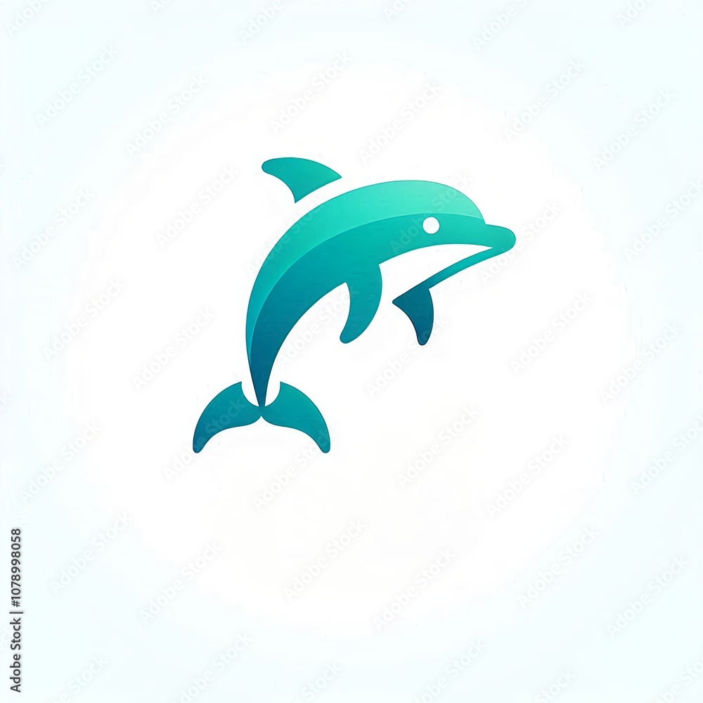 Modern Minimalist Style Dolphin Illustration Modern Minimalist Style Dolphin Illustration