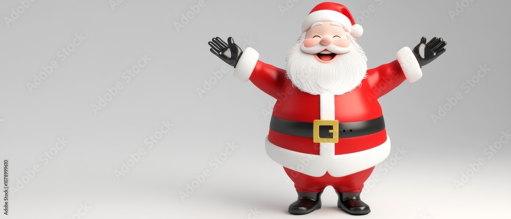 A cartoonish image of Santa Claus with a big smile on his face A cartoonish image of Santa Claus with a big smile on his face