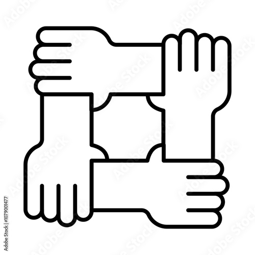 Employee Participation Icon – Hands Together, Representing Team Involvement, Collaboration, and Workplace Culture
