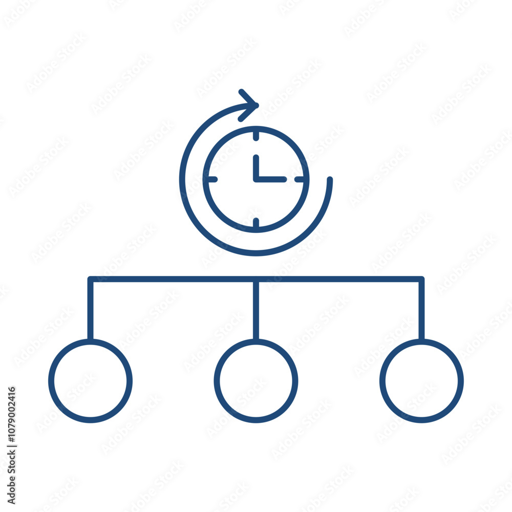 Management Positions in Part-Time Icon – Org Chart with Clock, Representing Flexible Leadership Roles, Reduced Hours, and Employee Balance Management Positions in Part-Time Icon – Org Chart with Clock, Representing Flexible Leadership Roles, Reduced Hours, and Employee Balance