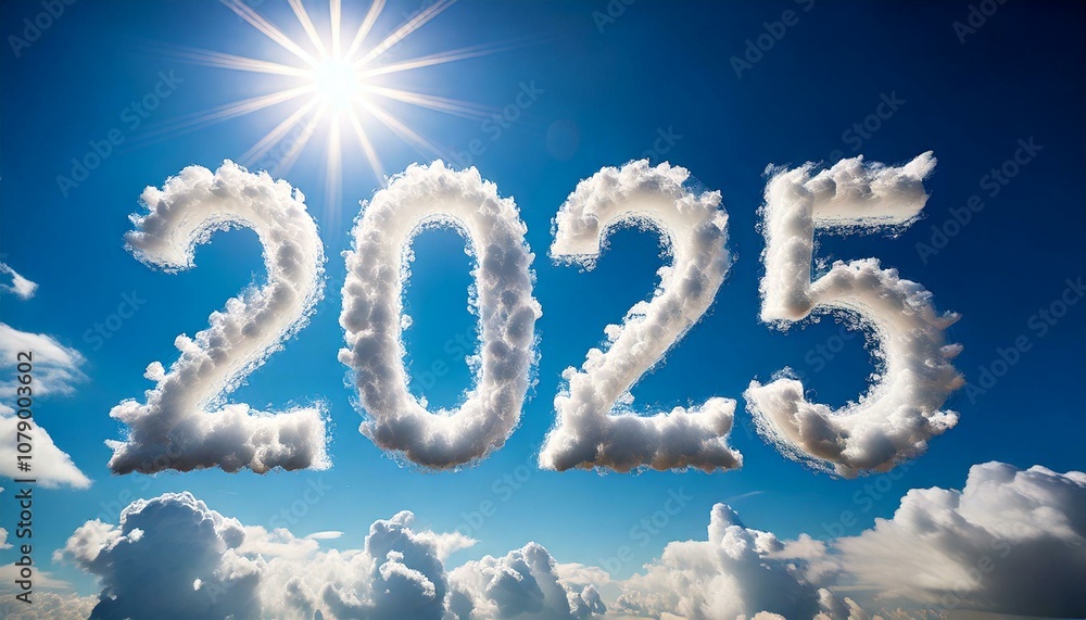 2025 als Wolkenformation – Symbol für Hoffnung und Träume 2025 als Wolkenformation – Symbol für Hoffnung und Träume