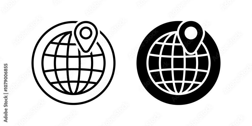 Globe icon set. World map sign. for mobile concept and web design. vector illustration on white background Globe icon set. World map sign. for mobile concept and web design. vector illustration on white background