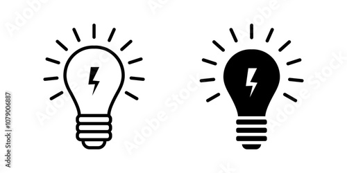 Light Bulb icon set. Electric lamp sign. for mobile concept and web design. vector illustration on white background