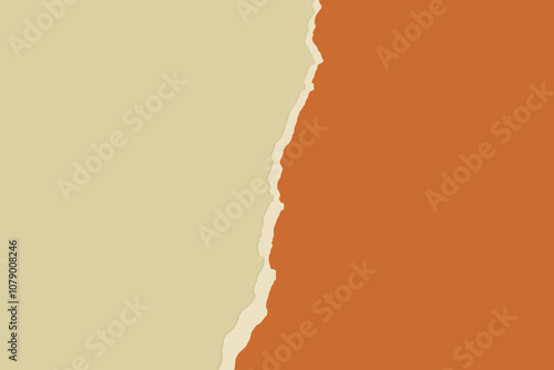 Vintage torn paper background. Blank orange ripped banner template.