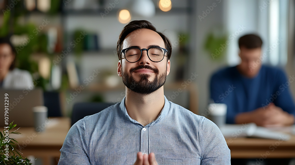 Obraz premium Enhancing workplace wellness a digital guide to mental health and stress relief