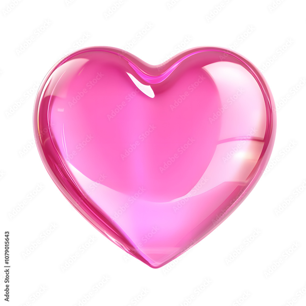 Pink glossy heart isolated on transparent background Pink glossy heart isolated on transparent background