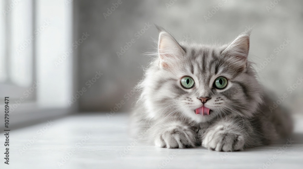 Cute Kitten with Green Eyes Cute Kitten with Green Eyes