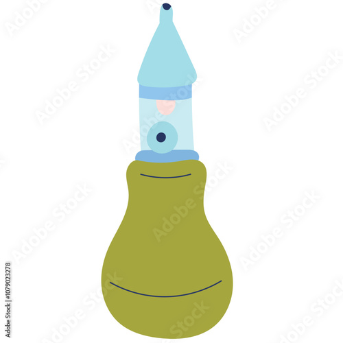 Baby nasal aspirator and nose cleaner. Kids or baby vacuum suction nasal aspirator. Influenza prevention concept