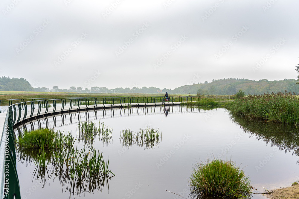 Fototapeta premium Fahradbrücke Tureluur, Texel