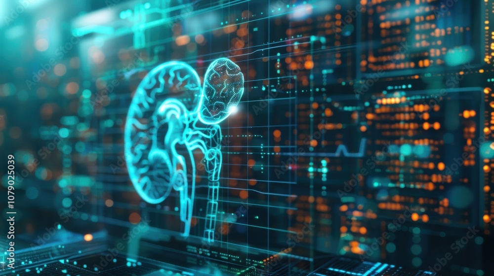 Fototapeta premium kidney testing results on digital interface