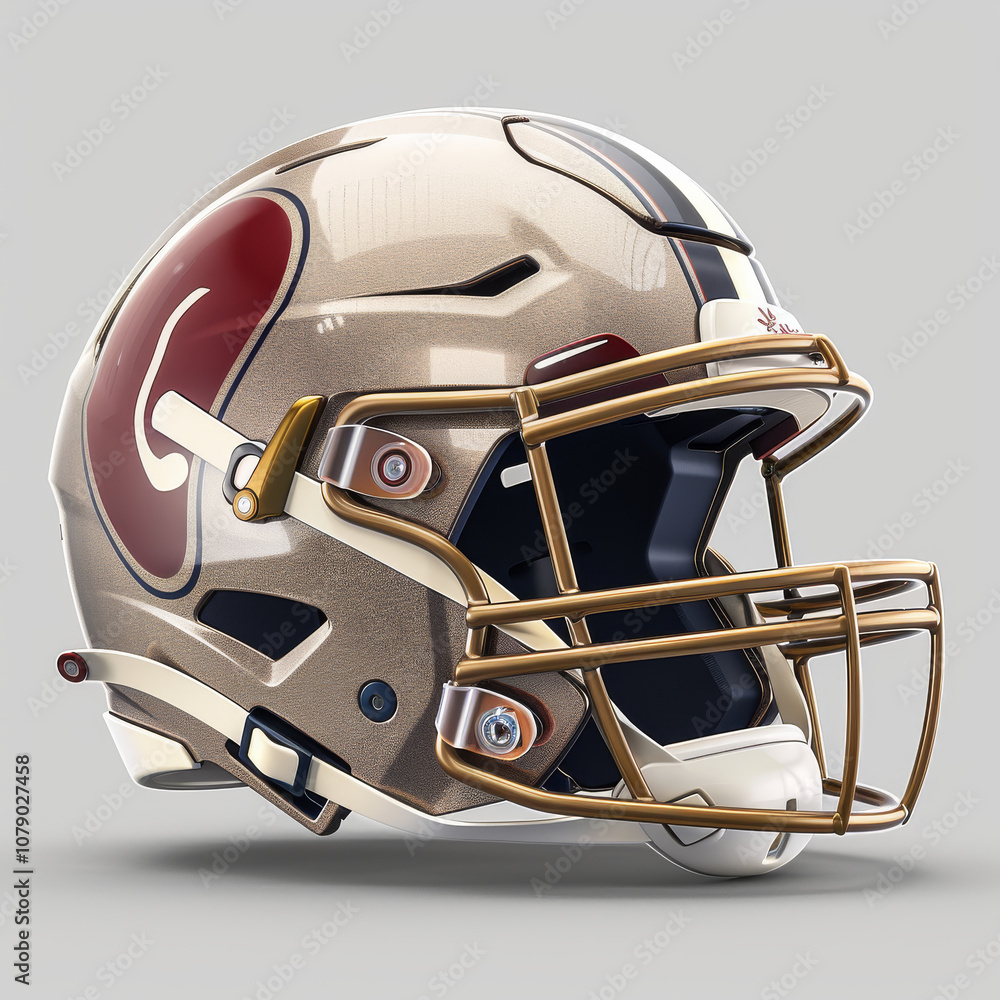 Fototapeta premium American football helmet with soft edges and muted colors, showcasing sleek design and modern features. Perfect for sports enthusiasts and collectors