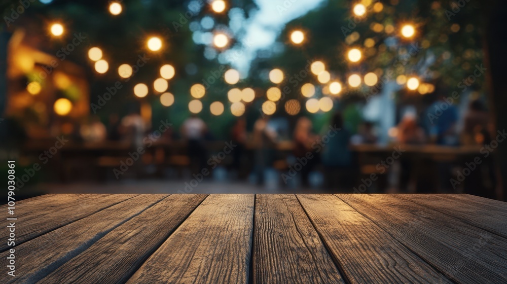 The Wooden Table in Evening The Wooden Table in Evening
