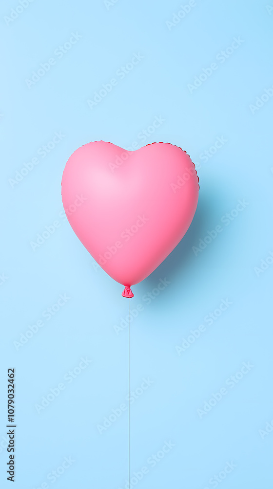 Heart shaped pink balloon isolated on white background Heart shaped pink balloon isolated on white background